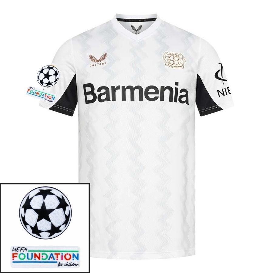 Bayer 04 Leverkusen Away Fan Jersey 2024/25 Patches UCL UEFA Foundation (Official Printing)