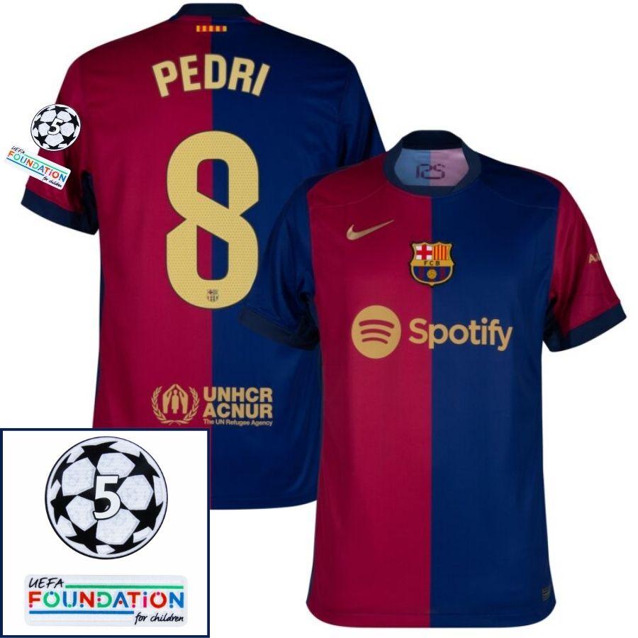 Barcelona Home 2024/25 Patches UCL UEFA Foundation (Official Printing)