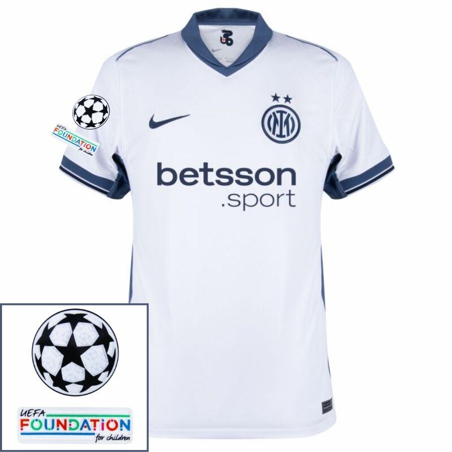 Inter Milan Lautaro 10 Away 2024/25 Patches UCL UEFA Foundation (Official Printing)