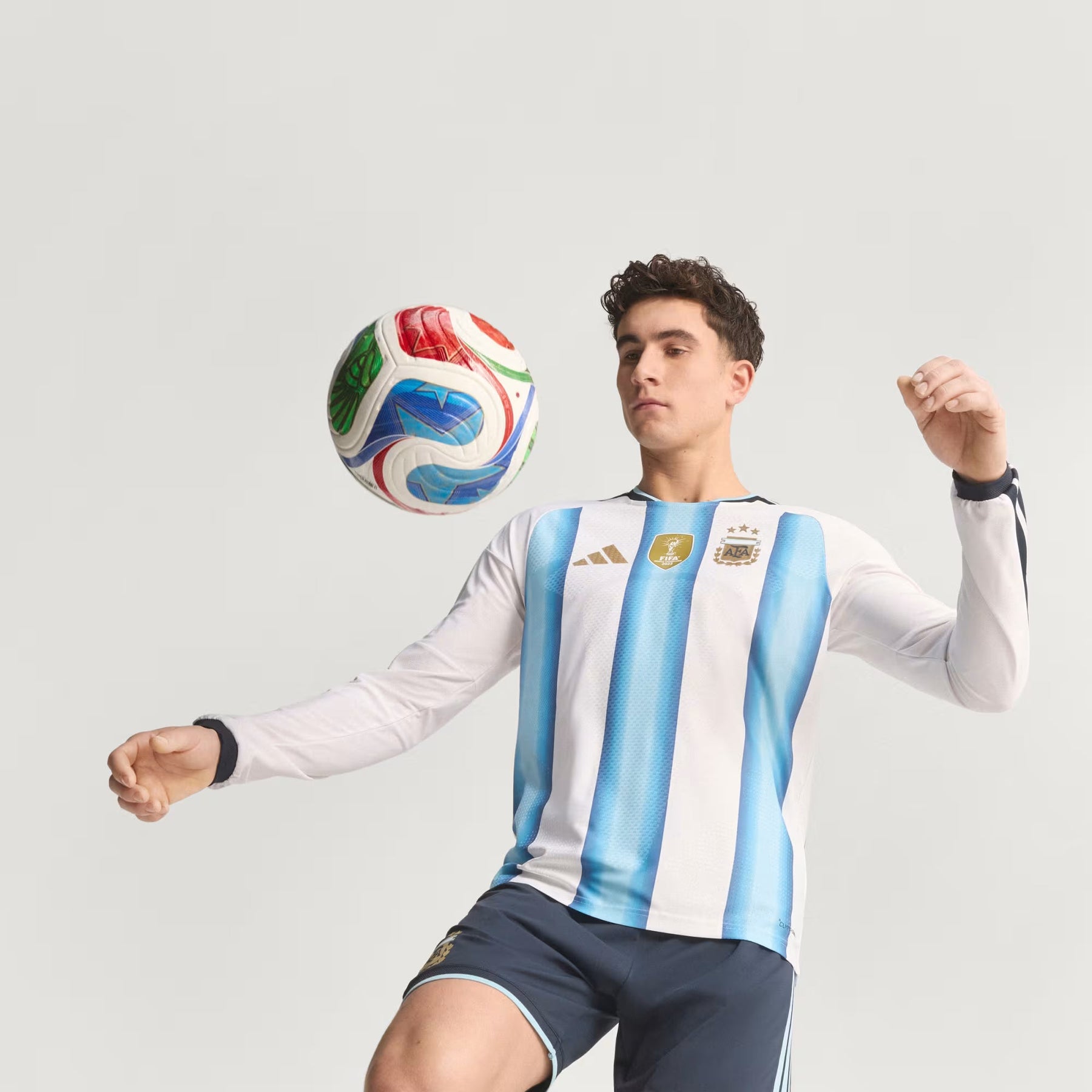 Argentina Home Long Sleeve Fan Jersey Shirt 2026 World Cup