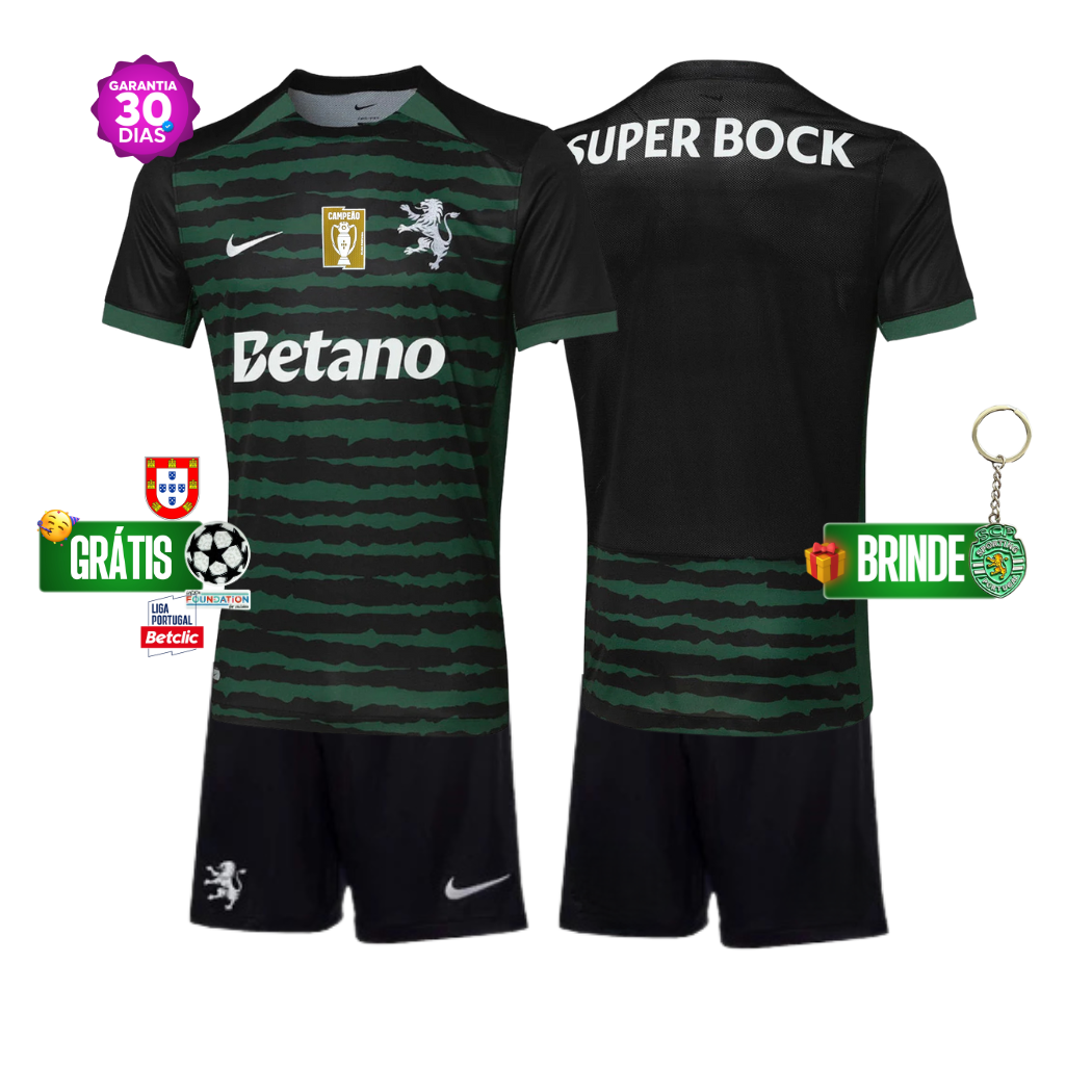 🎄 Conjunto infantil Sporting CHRISTIMAS KIT - especial natal 2025/26 verde e preto🎄