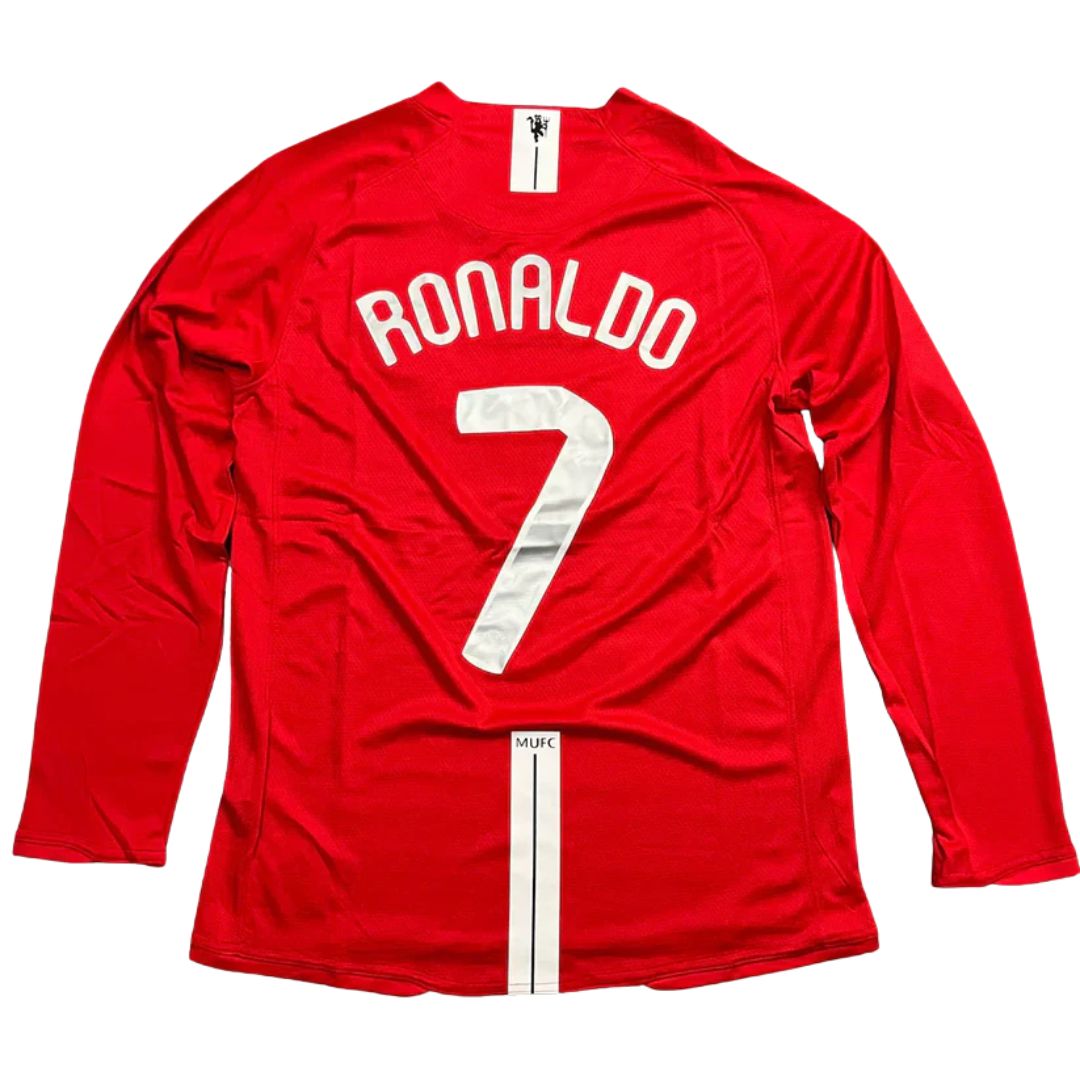 Manchester United 07/08 Home Jersey - Retro Version Long Sleeve