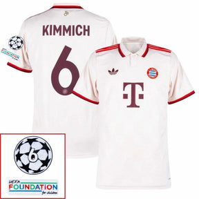 Bayern München Kimmich 6 Third Fan Jersey 2024/25 Patches UCL UEFA Foundation (Official Printing)