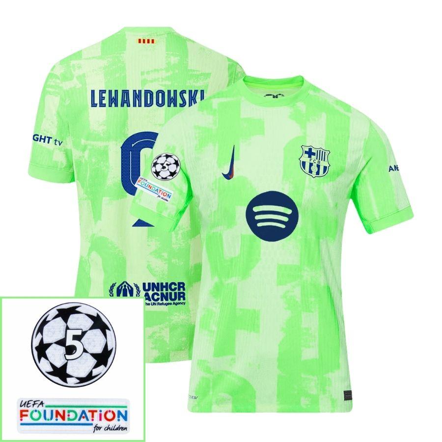 Barcelona Third 2024/25 Patches UCL UEFA Foundation (Official Printing)