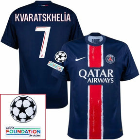 Paris Saint-Germain Fan Jersey Home 2024/25 Patches UCL UEFA Foundation (Official Printing)