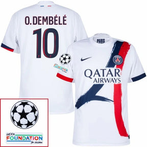 Paris Saint-Germain Fan Jersey Away 2024/25 Patches UCL UEFA Foundation (Official Printing)