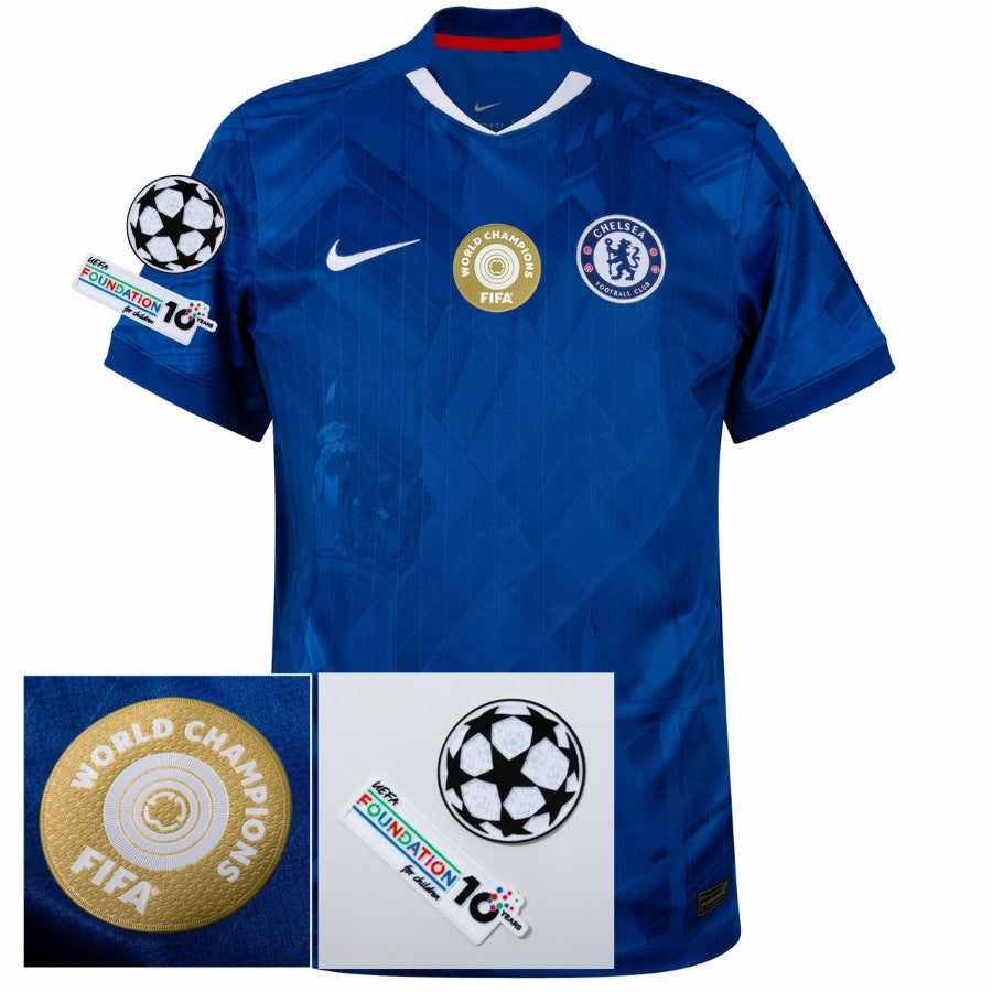 Chelsea Home Fan Jersey 2025/26 Patches FIFA World Champions + UCL + 10th Anniversary UEFA Foundation