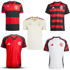 Flamengo Fan Jersey Home, Away, Third, Retro 81 e Baseball 2025/26 - Kit 5 Fan Jersey