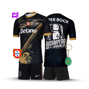 Conjunto Infantil Sporting Terceiro “7” Ronaldo BICAMPEÃO 2024/25 - MODELO EXCLUSIVO! 🦁🏆