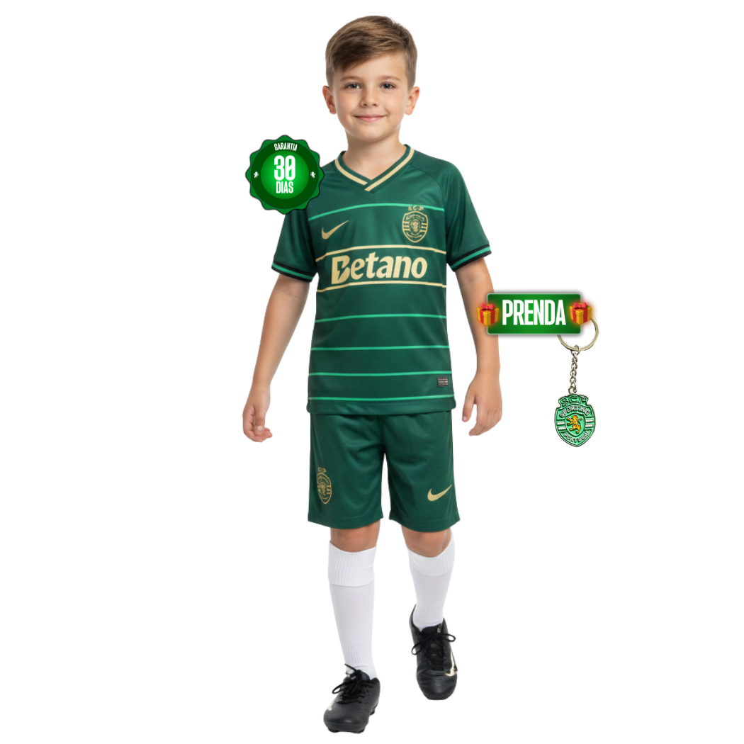 Conjunto Infantil Sporting Away 2024/25 - ÚLTIMAS UNIDADES! 🔥💚