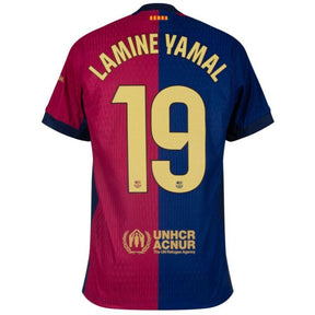 Barcelona Lamine Yamal 19 Home 2024/25 Patches UCL UEFA Foundation (Official Printing)