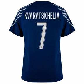 Paris Saint-Germain Kvaratskhelia 7 Fan Jersey Fourth Jordan 2024/25 Patches UCL UEFA Foundation (Official Printing)